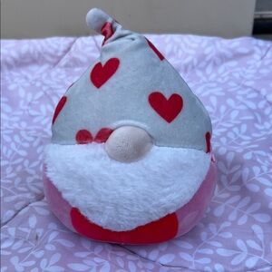 #63 Squishmallows Gray and Red Heart Gnome